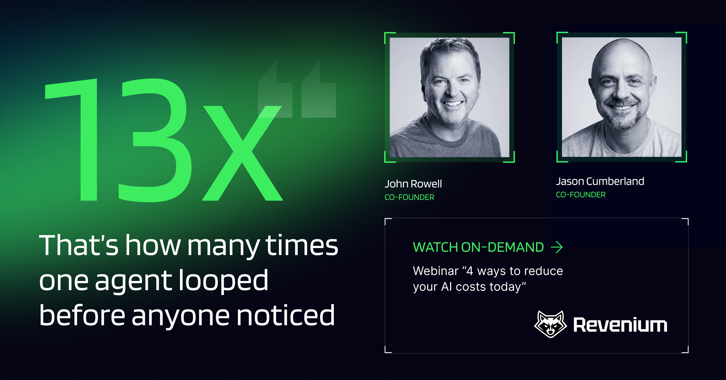 Revenium, Inc. ChatGPT ad — One Agent Looped 13x, Unseen in Cloud FinOps & Cloud Cost Optimization Platforms