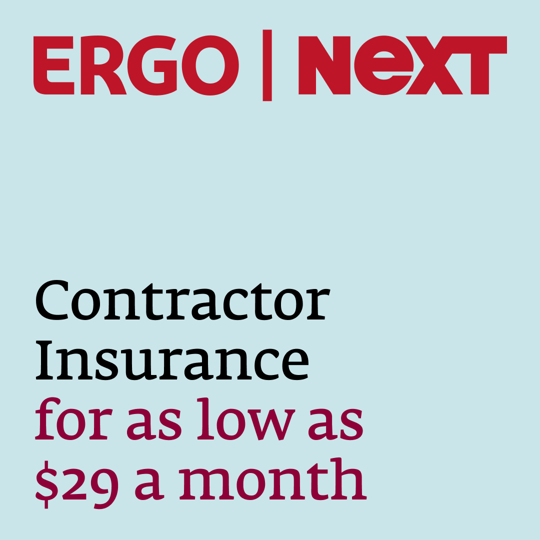 ERGO NEXT Insurance ChatGPT ad — 1099 Contractors Ins in Stablecoin & Payments
