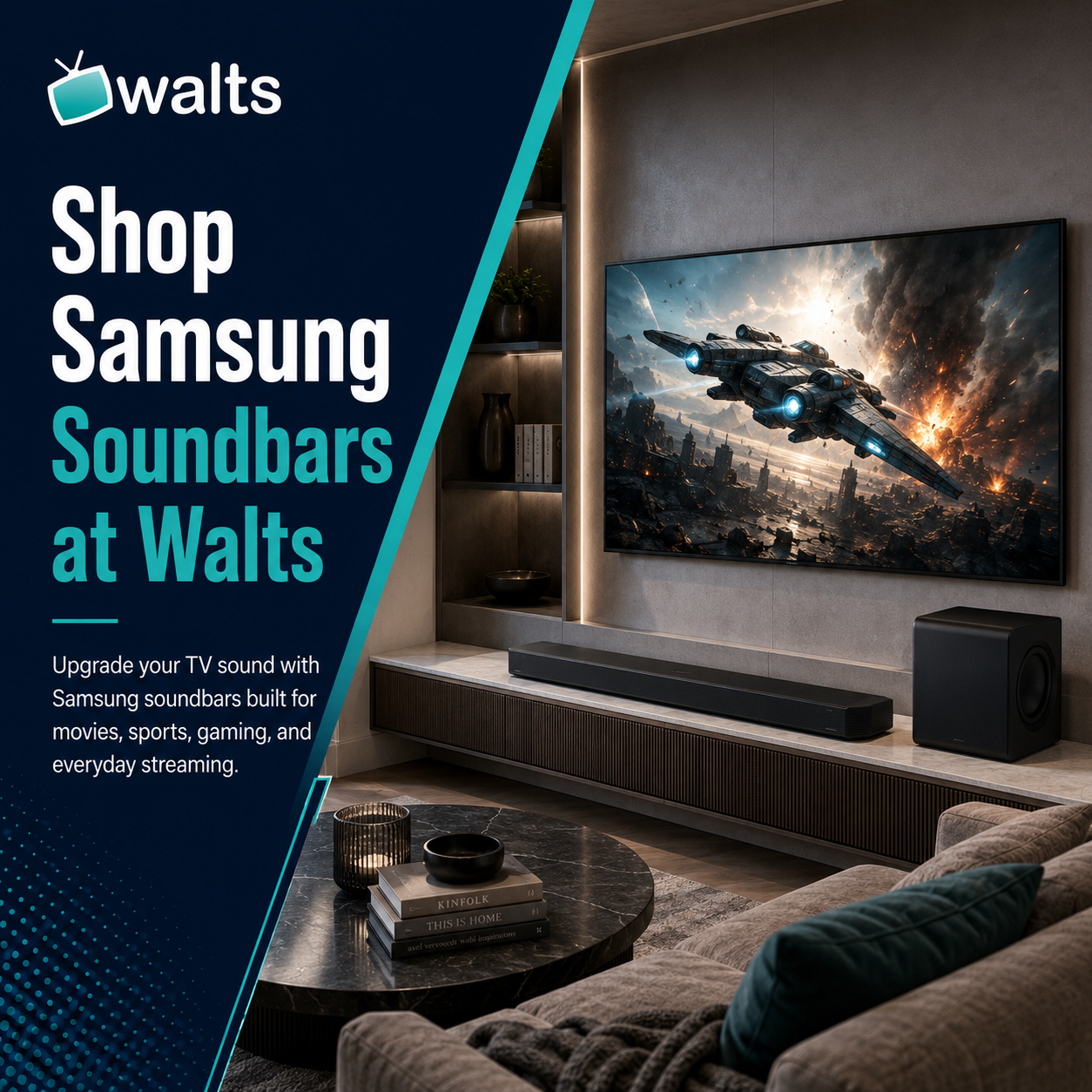 Walts TV ChatGPT ad — Shop Samsung Soundbars at Walts TV