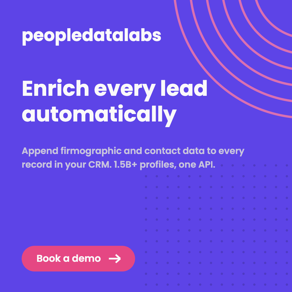 People Data Labs ChatGPT ad — Enrich every lead automatically in Restaurant Technology