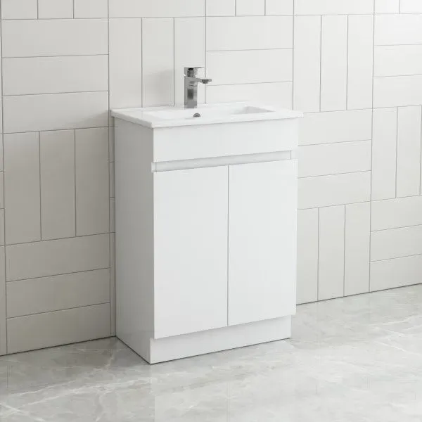 Bathware Direct ChatGPT ad — Thebe COMPACT 600mm Floorstanding Vanity, 1th W...