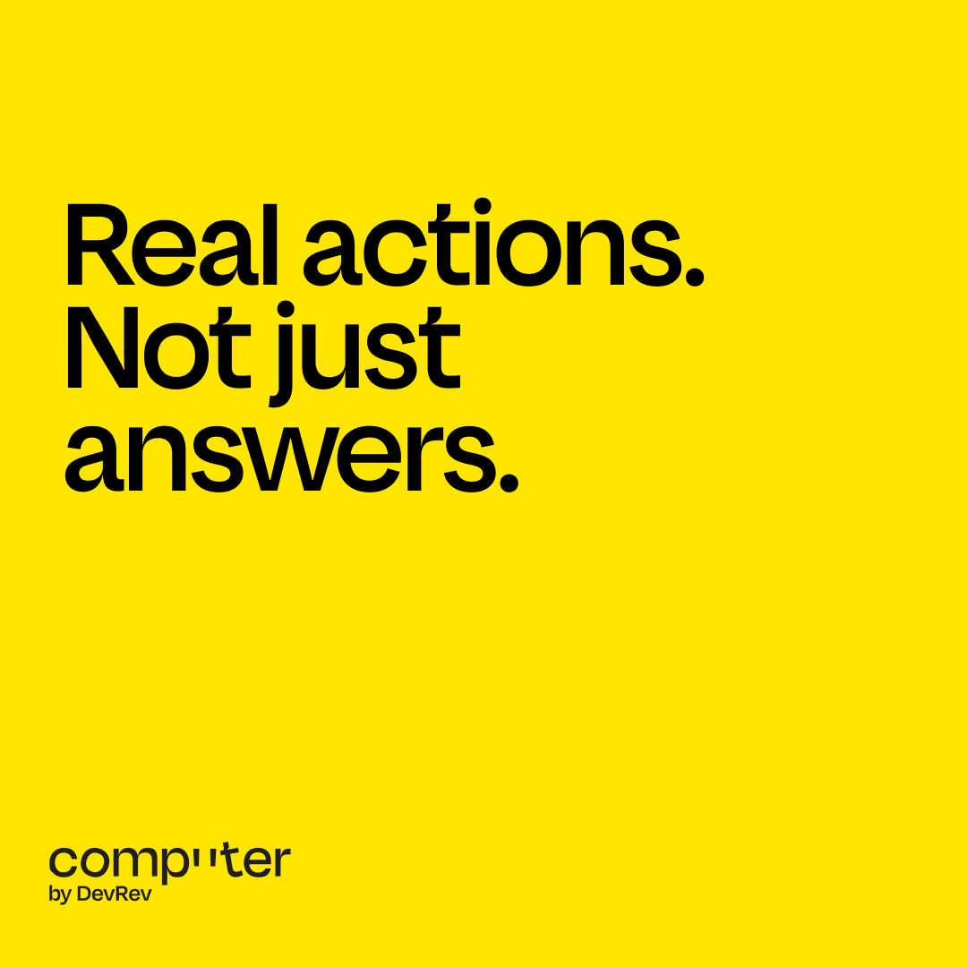 DevRev Inc. ChatGPT ad — Computer follows up. Not just drafts.