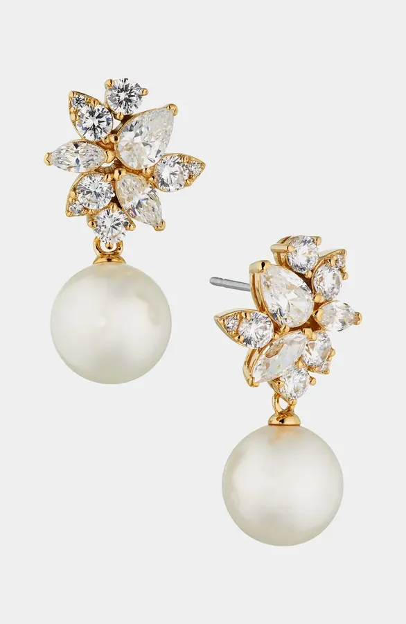 Nadri ChatGPT ad — CHIARA PEARL DROP EARRINGS - Gold in Wedding Florists & Floral Design Studios
