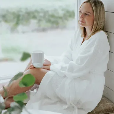 Cariloha ChatGPT ad — Bamboo Waffle Knit Robe (Unisex)