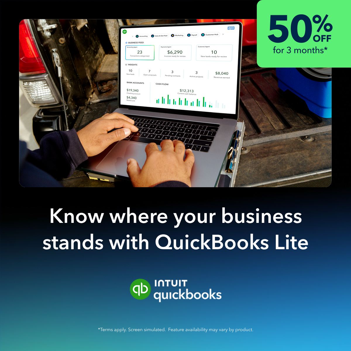 Intuit Quickbooks ChatGPT ad — Self-Employed Tax Help
