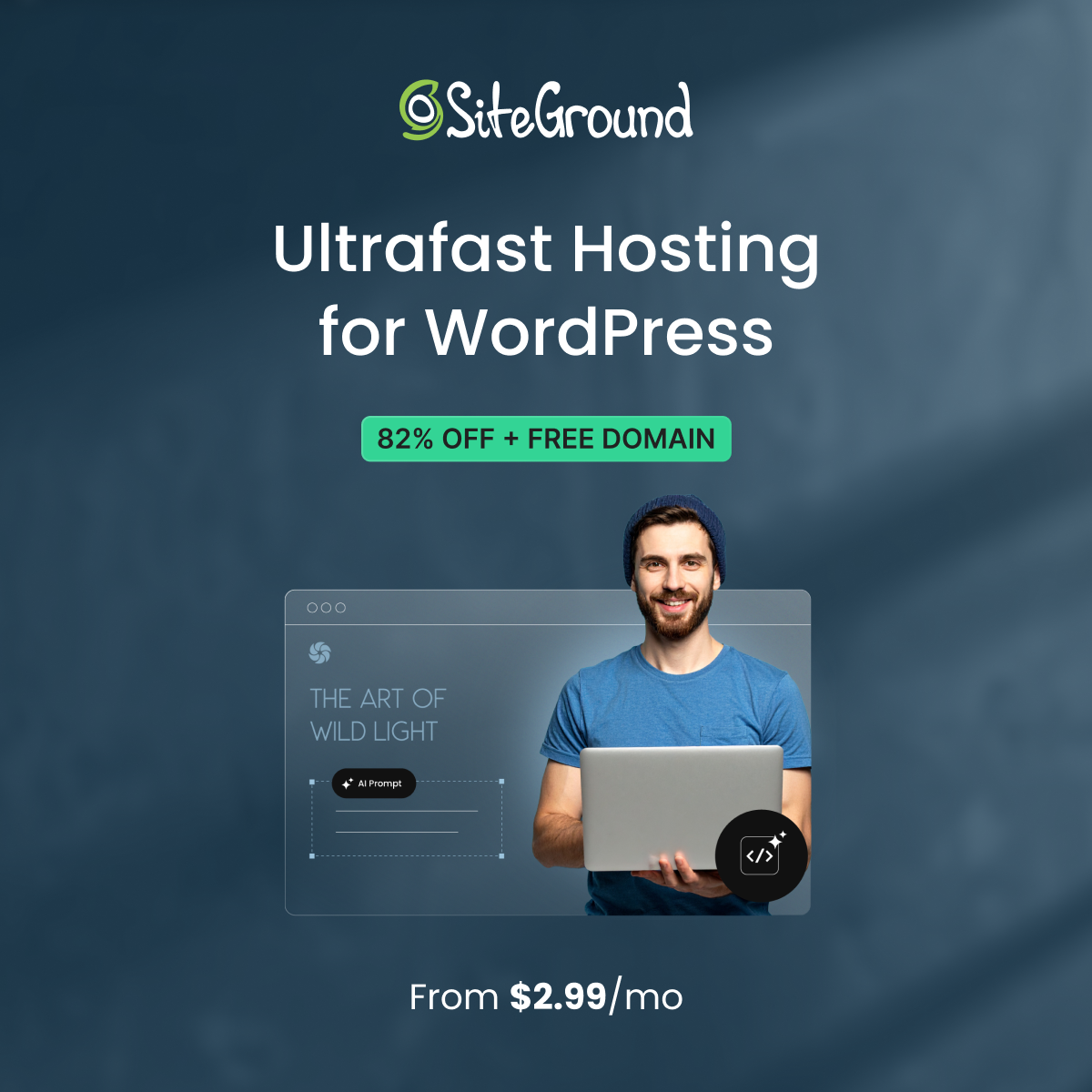 SiteGround ChatGPT ad — Try WordPress hosting with AI built in