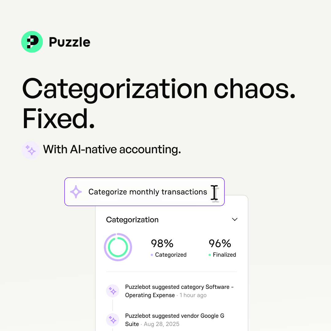 Puzzle Financial ChatGPT ad — Automate Bookkeeping
