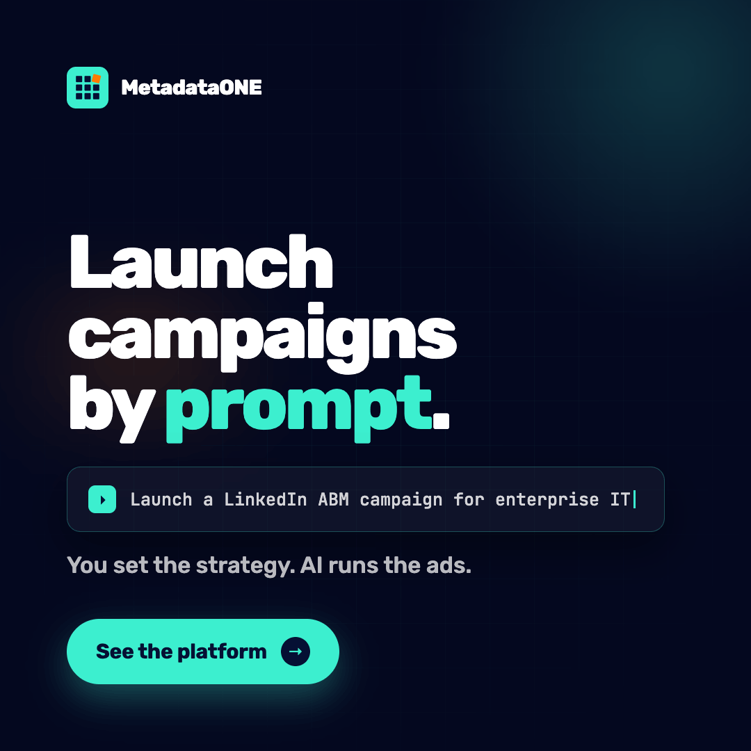 Metadata Inc ChatGPT ad — Launch Campaigns by Prompt