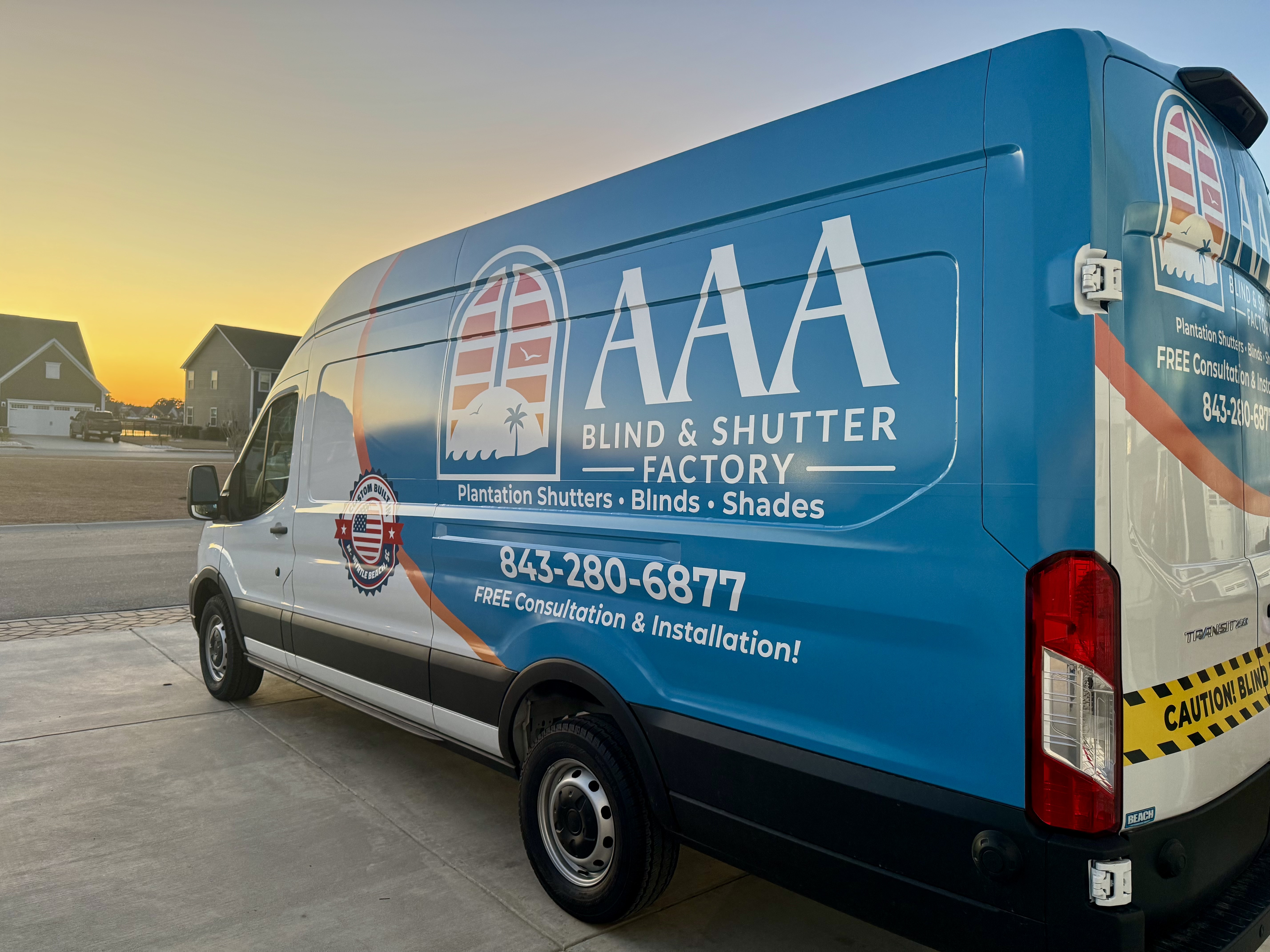 AAA Blind & Shutter Factory ChatGPT ad — Custom Shutters & Roller Shades
