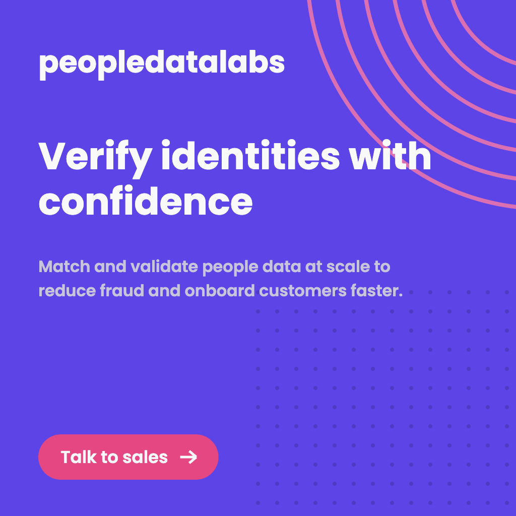 People Data Labs ChatGPT ad — Verify identities with confidence in Crypto & Investing