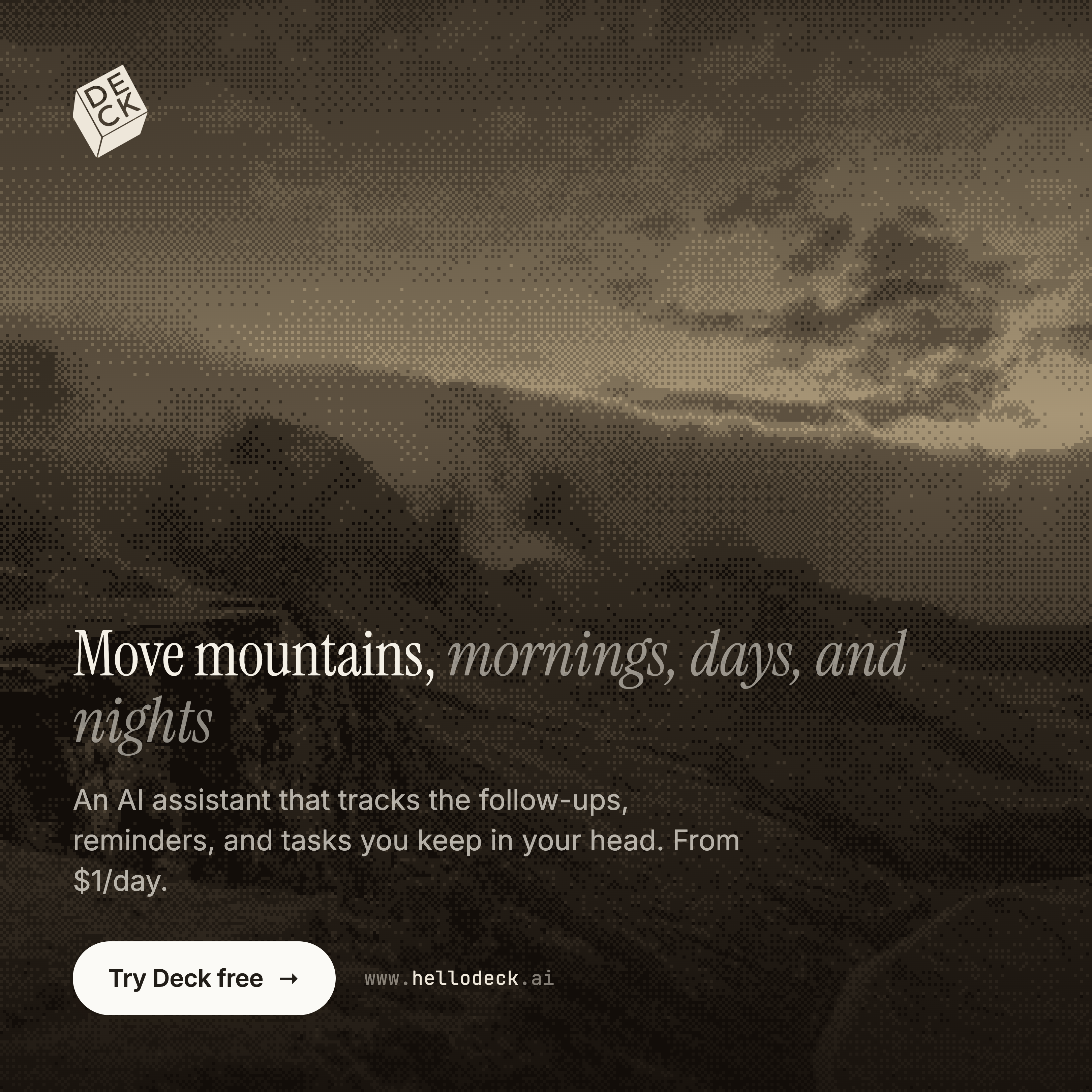 Deck ChatGPT ad — An AI assistant for $1/day. Start free. in AI Note Takers & Meeting Assistants