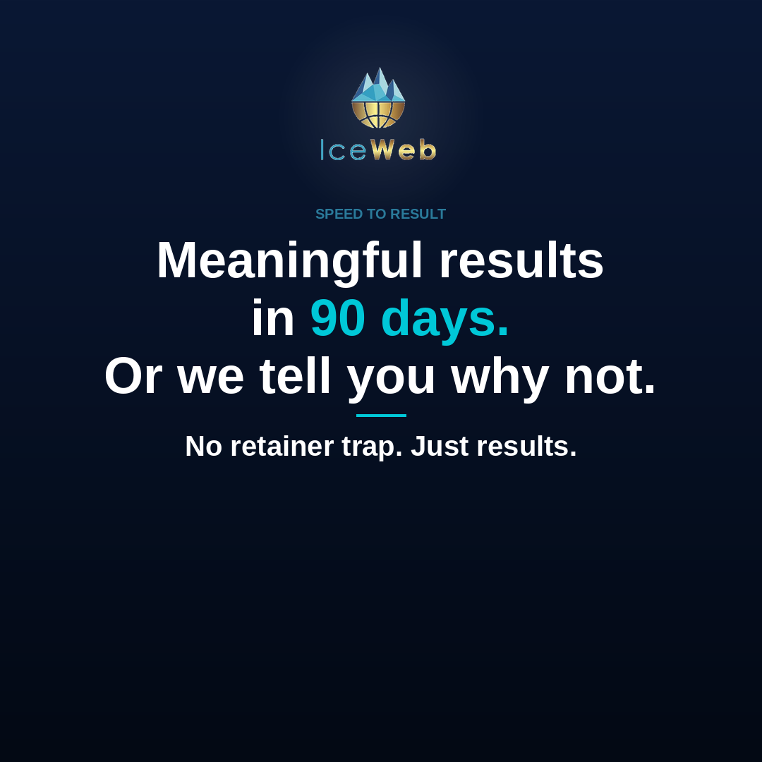 IceWeb LLC ChatGPT ad — Results in 90 days.