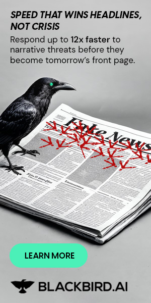 Blackbird.AI ChatGPT ad — Identify Coordinated Social Manipulation