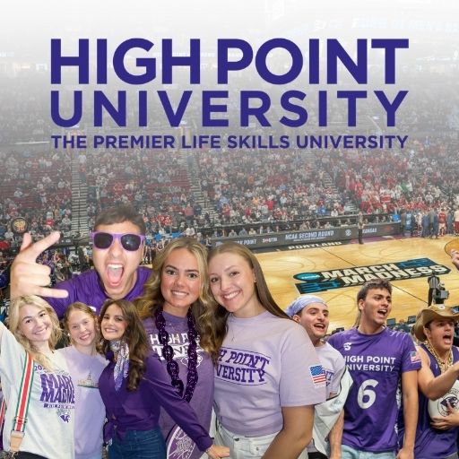 High Point University ChatGPT ad — Fun or academics in college? Both!
