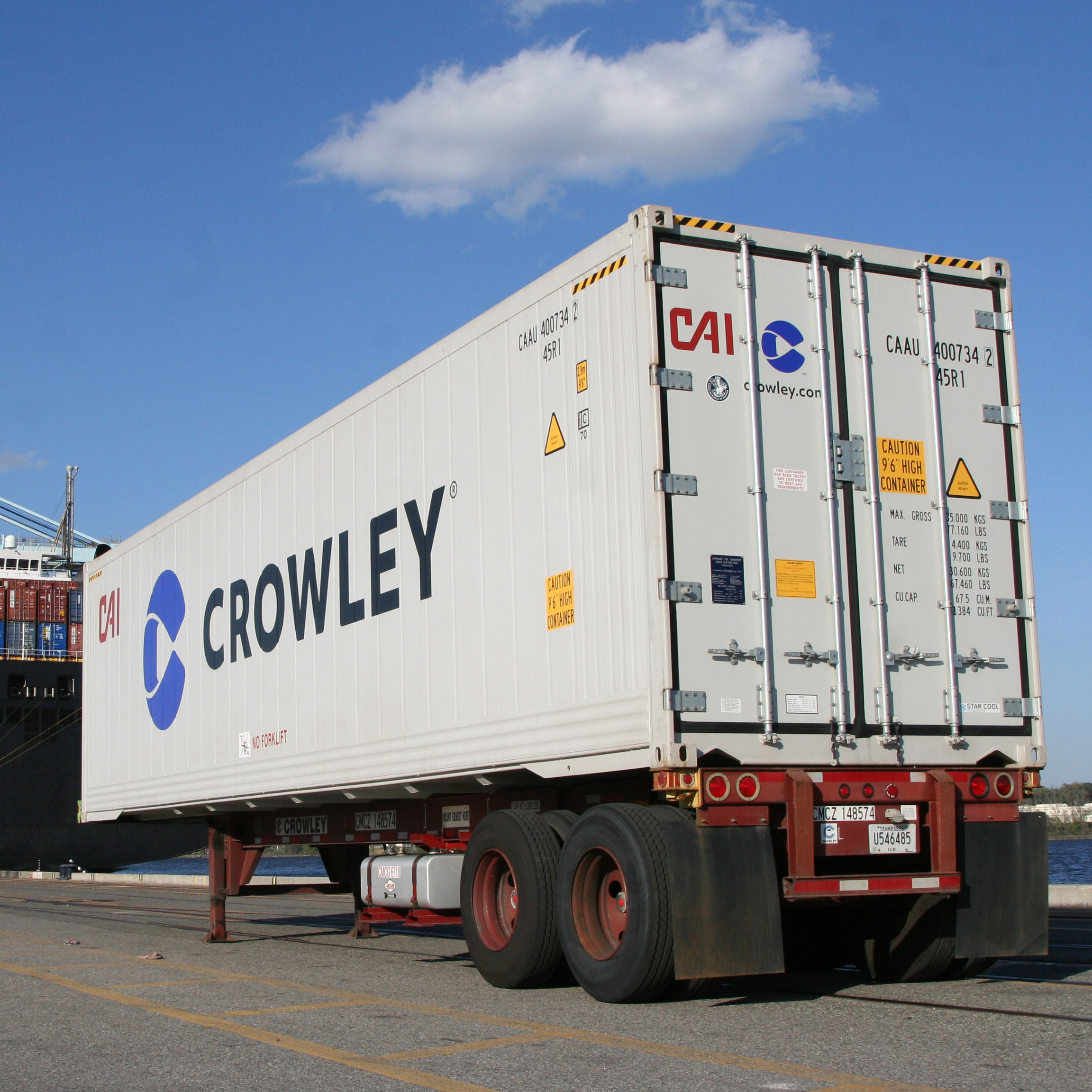 Crowley ChatGPT ad — Reliable Cold Chain. Powered by Precision.