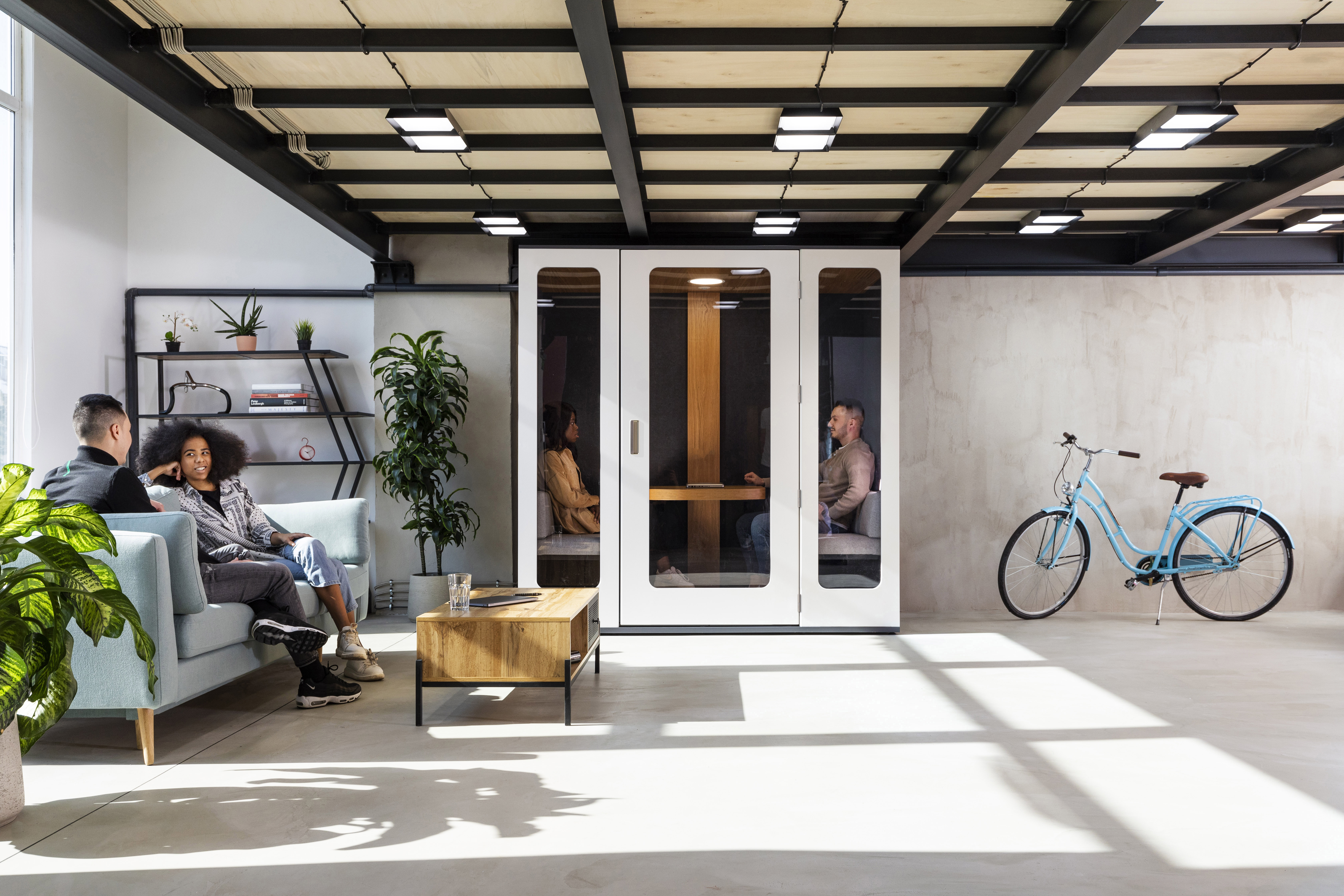MEAVO Office Phone Booths ChatGPT ad — Quiet Pods for Busy Offices