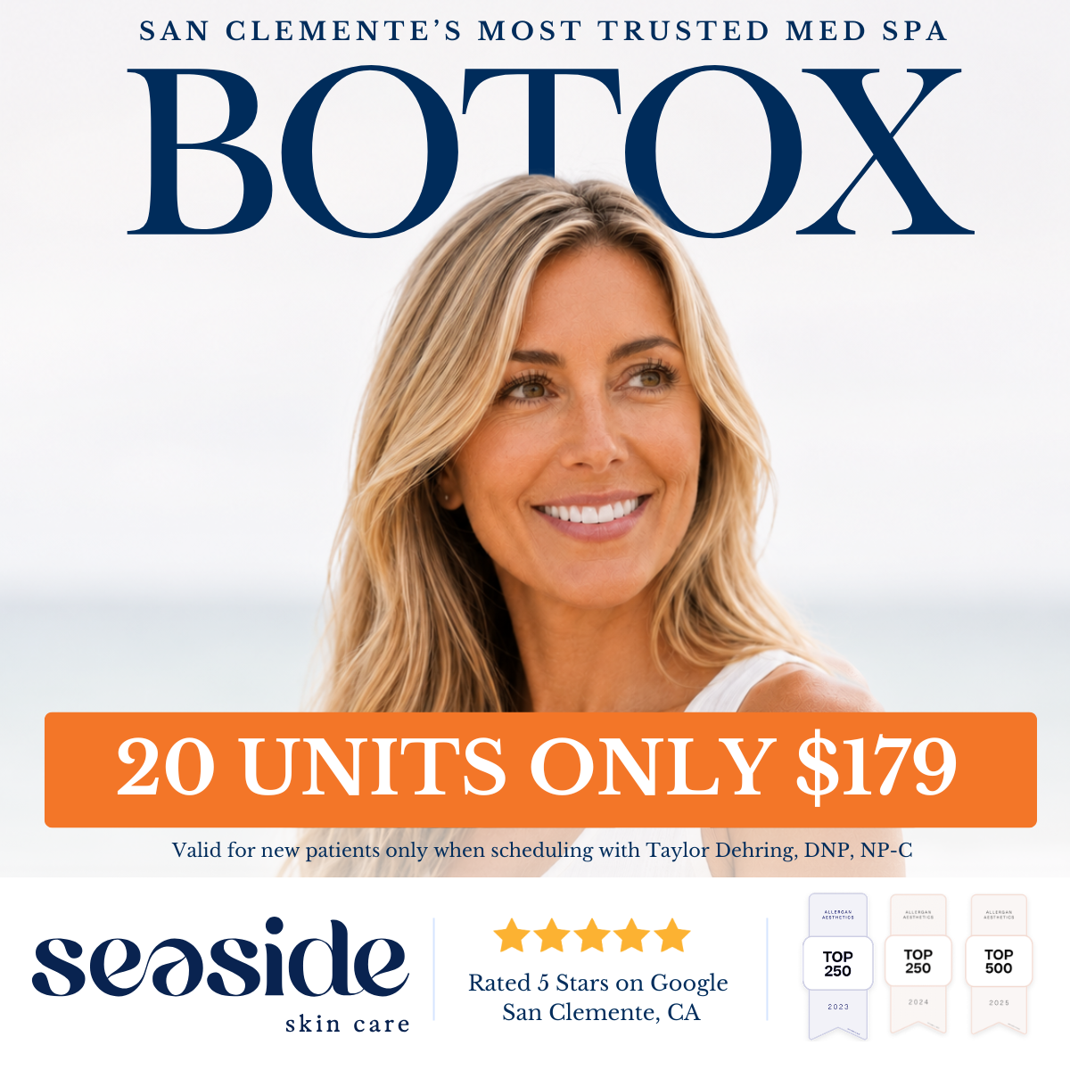Seaside Skin Care ChatGPT ad — 20 Units Botox for ONLY $179