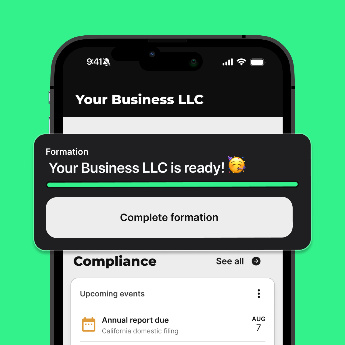ZenBusiness ChatGPT ad — LLC Formation Done For You