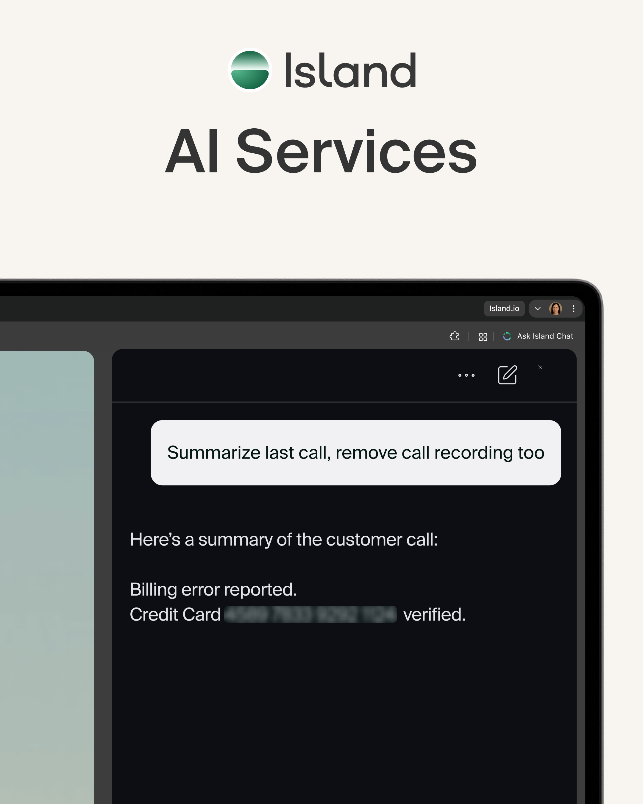 Island Technology ChatGPT ad — Governed AI agents that actually scale in Data Loss Prevention (DLP) & Data Security Posture Management (DSPM)