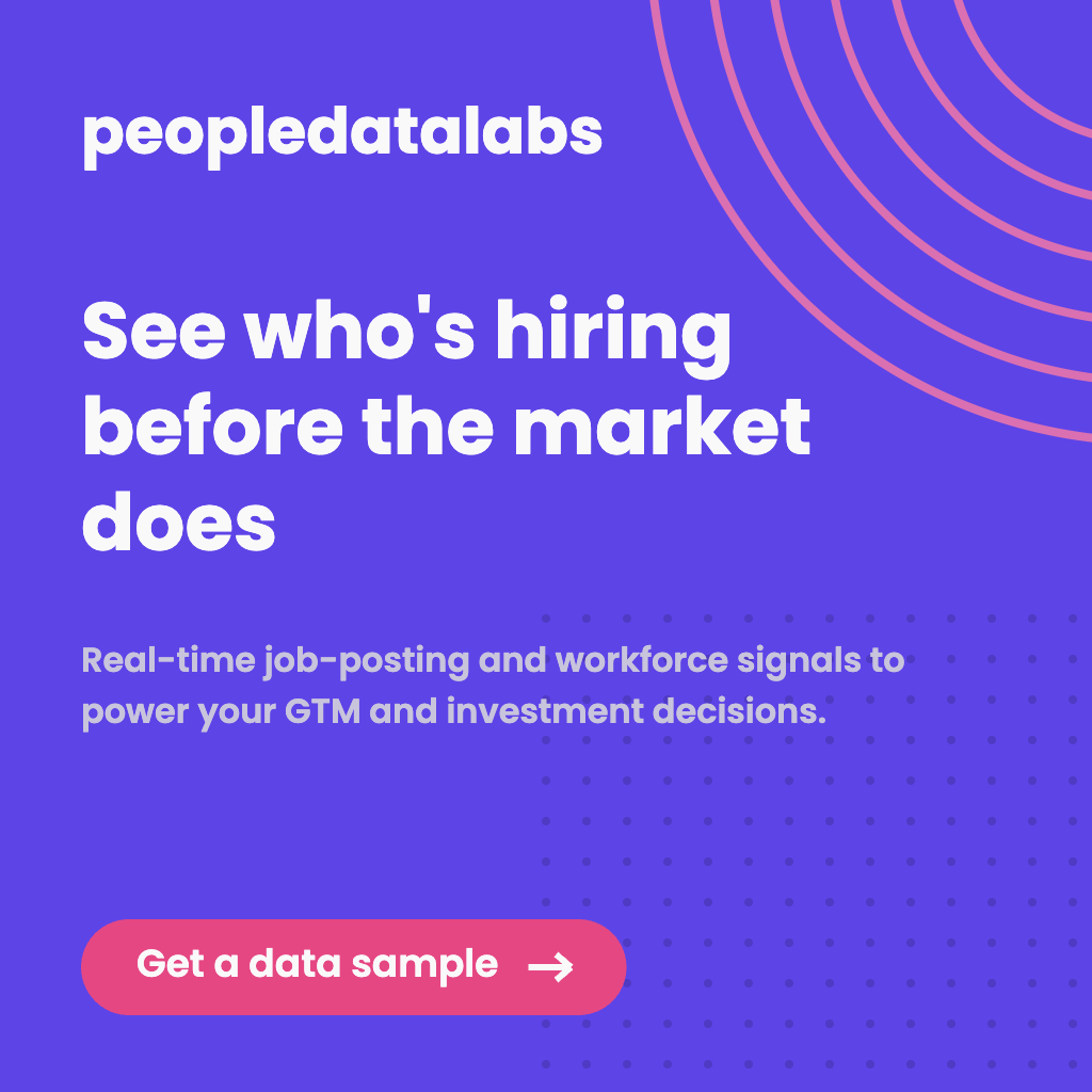 People Data Labs ChatGPT ad — See who's hiring before the market does in HR & Recruiting Software