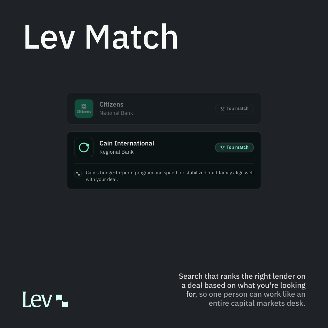 Lev, Inc. ChatGPT ad — Find CRE lenders faster