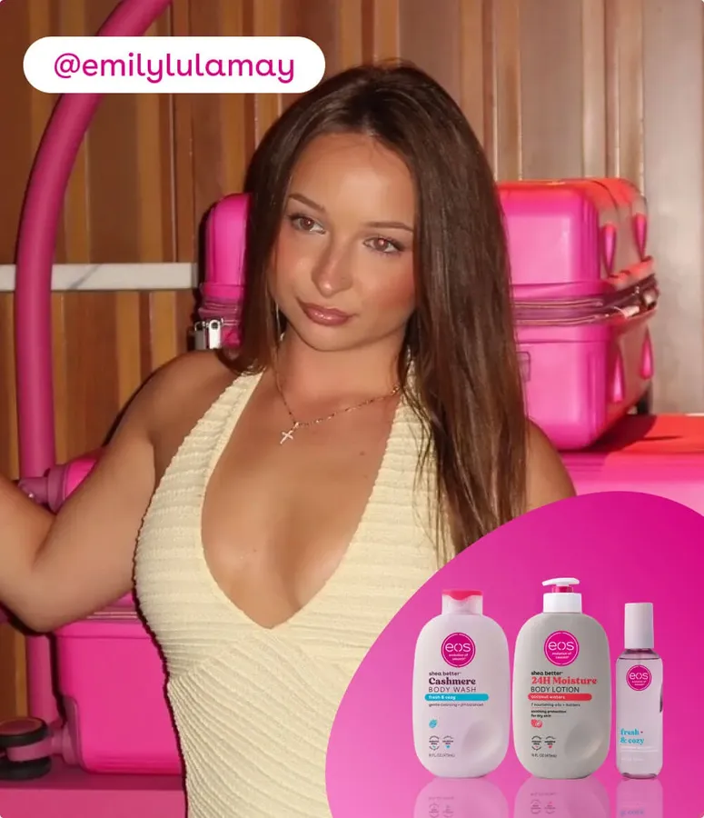 eos Products ChatGPT ad — Emily LulaMay Fragrance Bundle