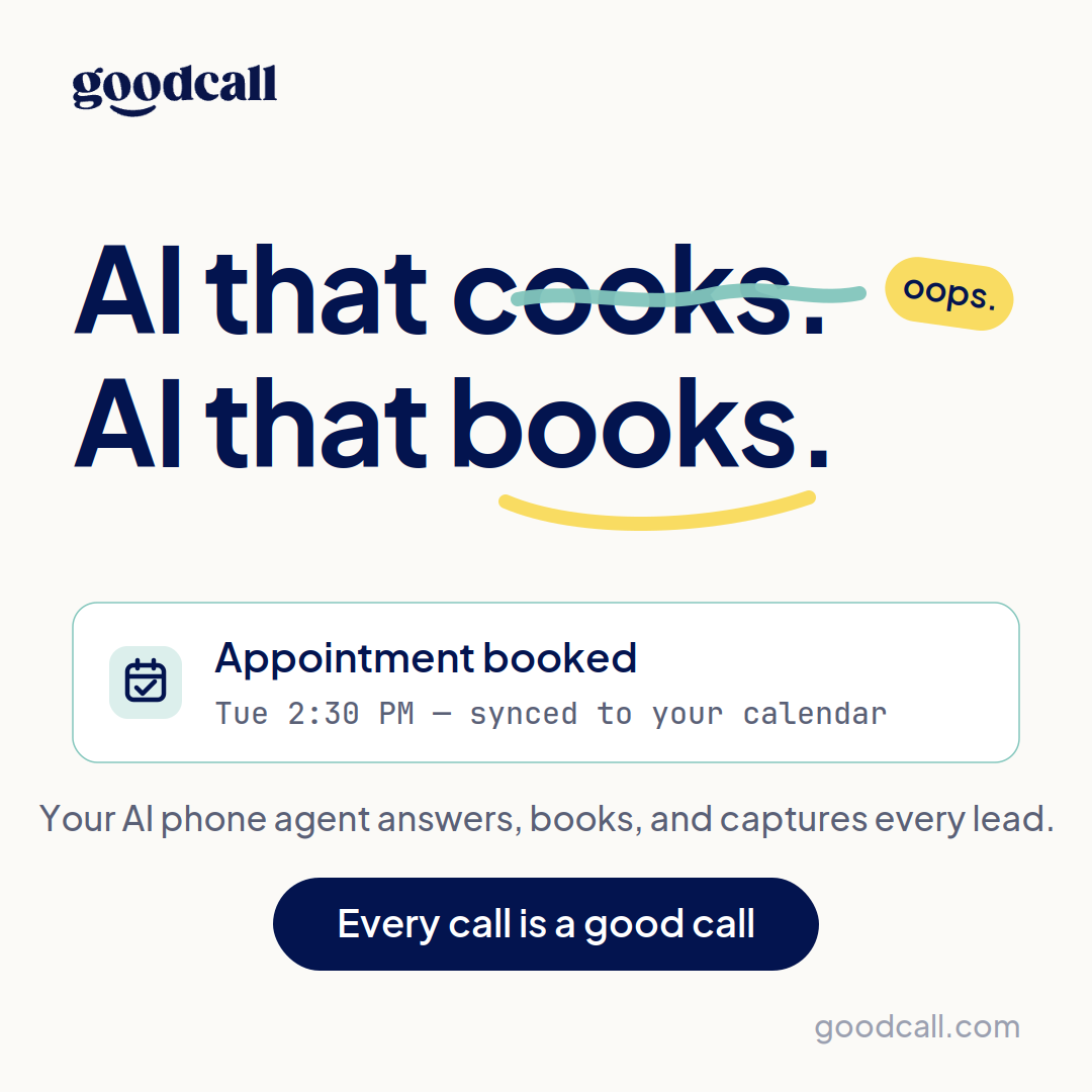 GoodcallAI Inc. ChatGPT ad — Oops — AI that books in AI Writing & Content Tools