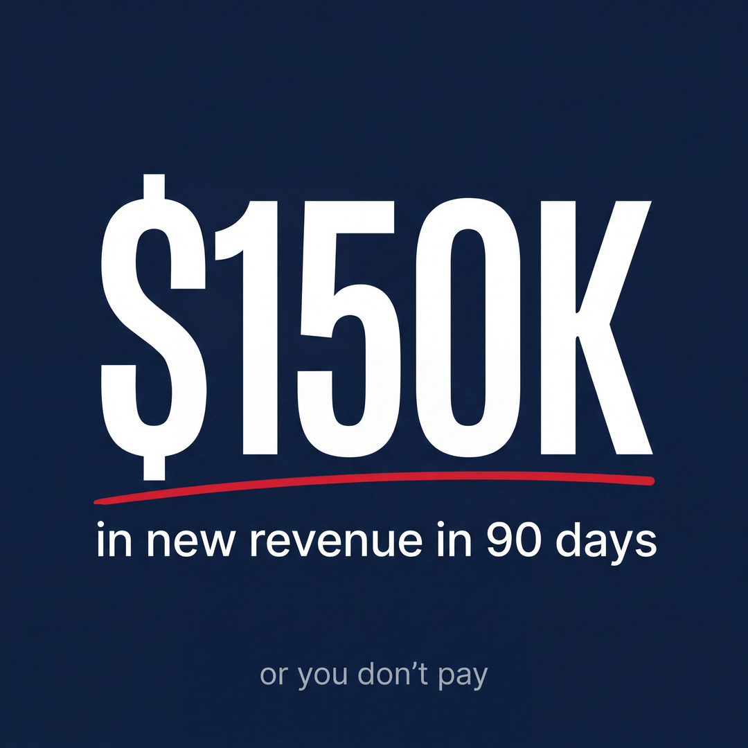 Online Biz Builders LLC ChatGPT ad — $150K in New Revenue in 90 Days, or You Don't Pay