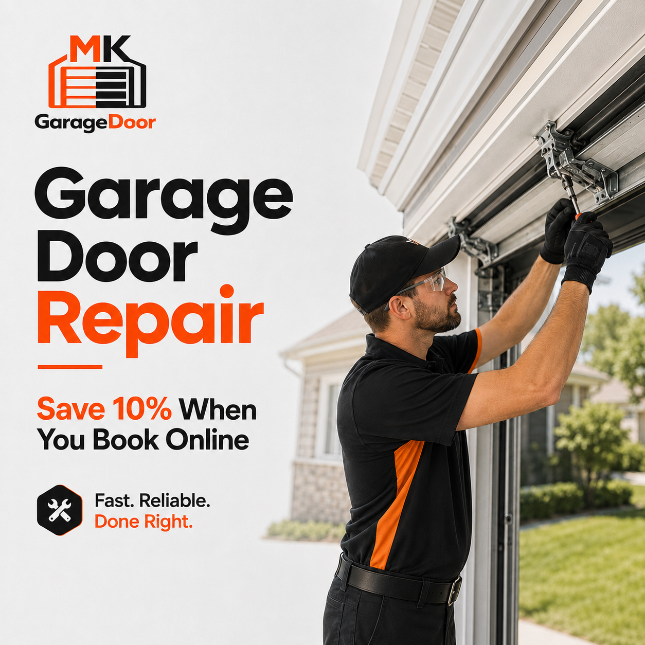 MK Garage Door LLC ChatGPT ad — Same Day Garage Door Repair