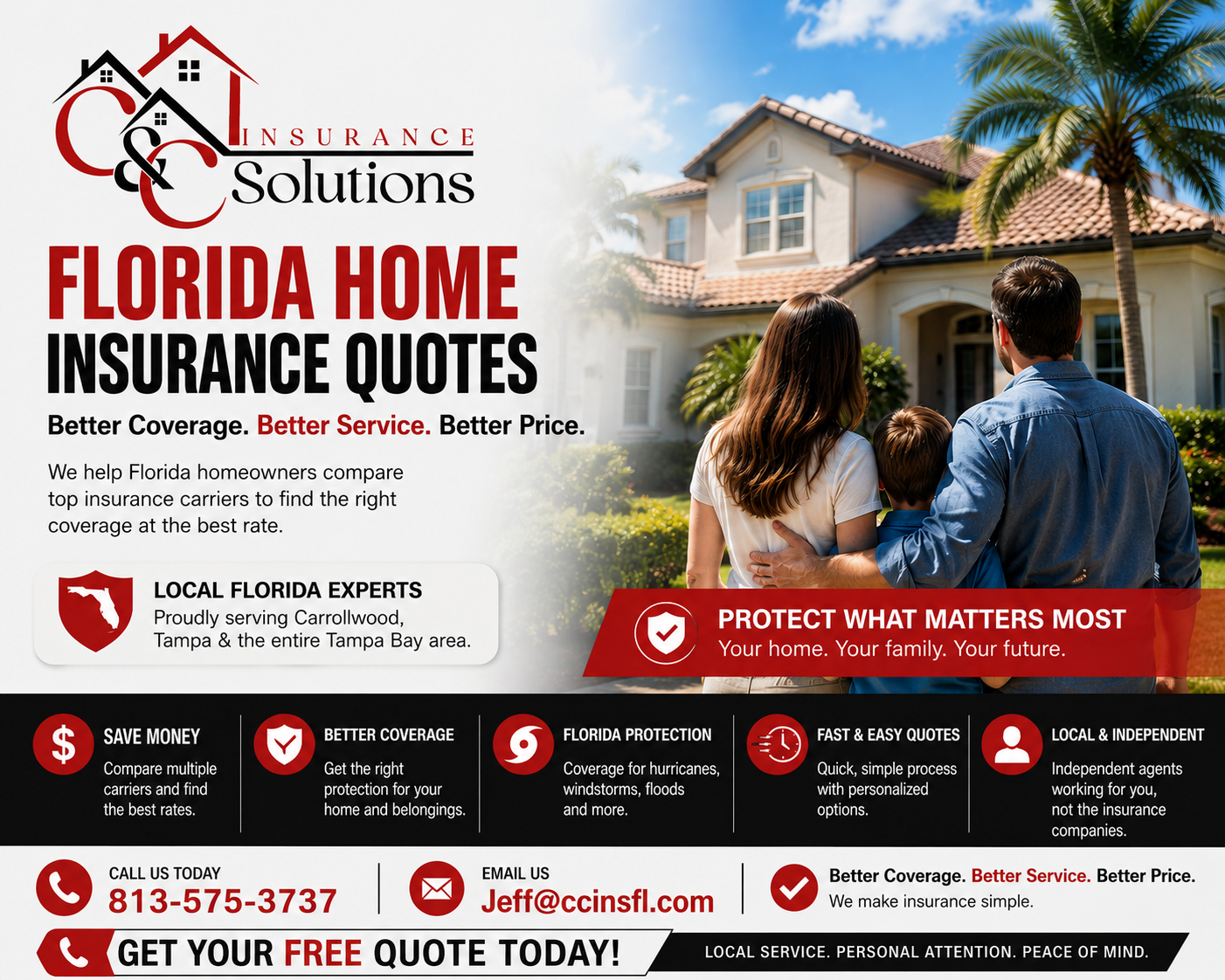 C & C Insurance Soluitons LLC ChatGPT ad — Compare Florida Home Insurance in Roofing Services
