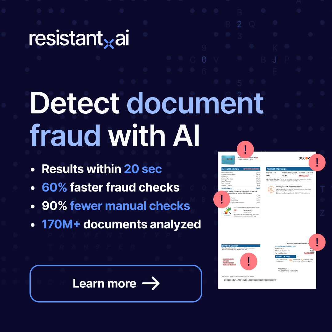 Resistant.ai Inc ChatGPT ad — Fraud Detection System | Resistant AI in Enterprise & Fintech