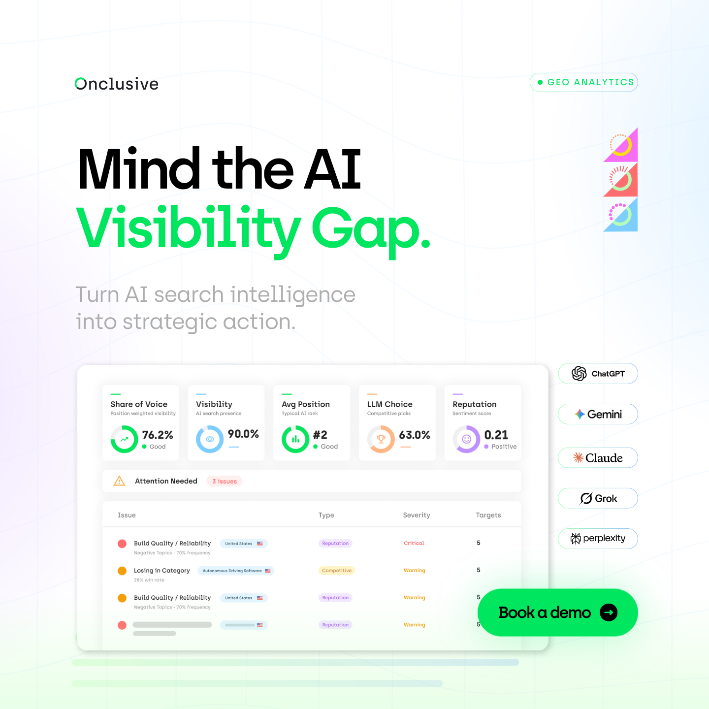 Onclusive ChatGPT ad — Track Your Brand in AI Results in AI Search Optimization