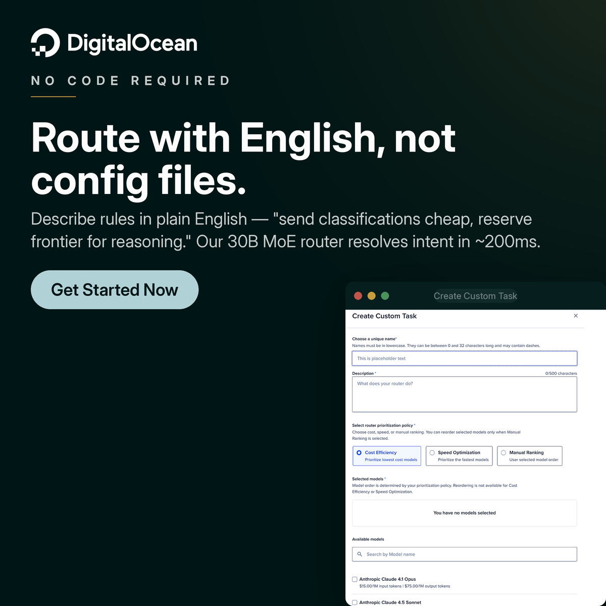 Digital Ocean ChatGPT ad — Smart Model Selection