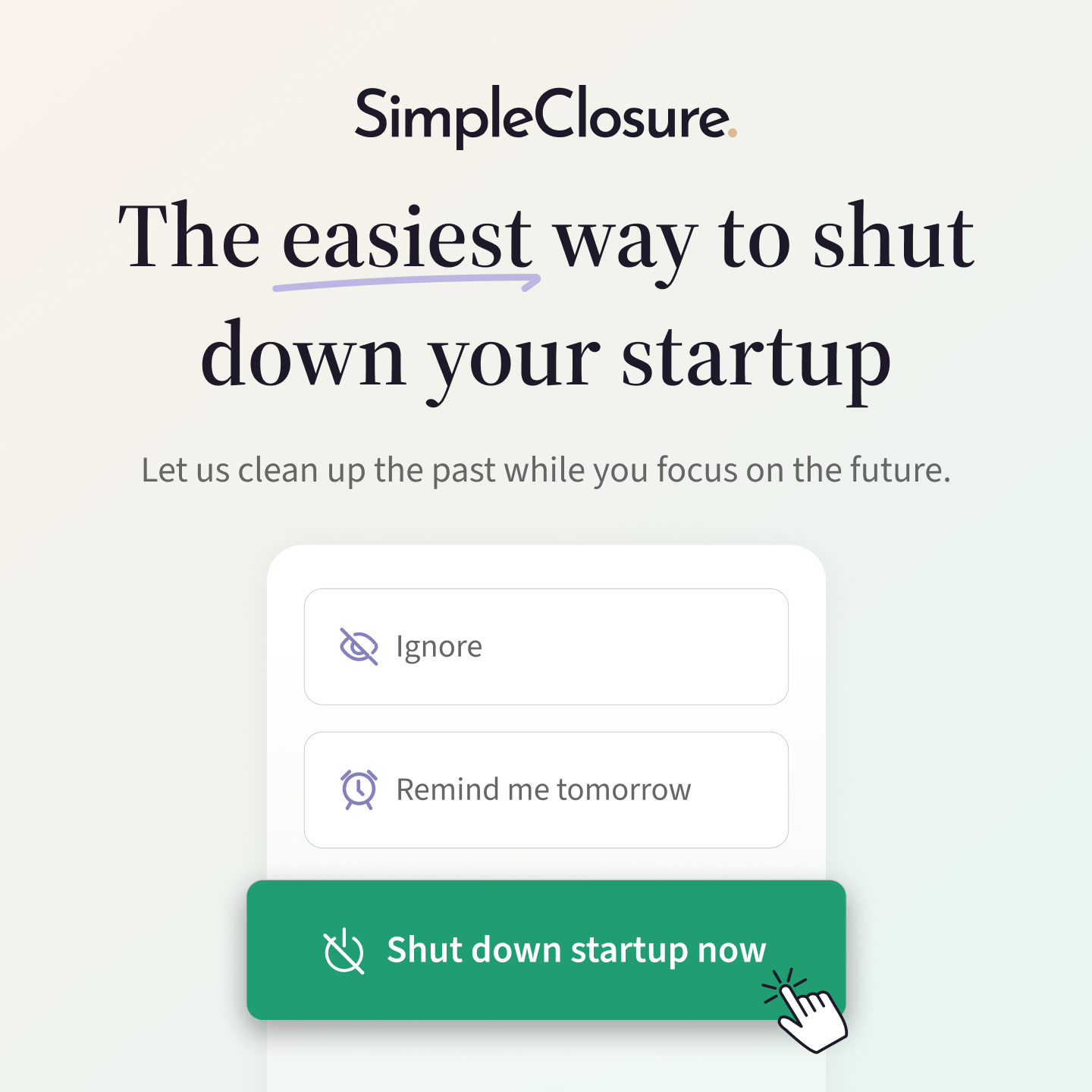 SimpleClosure ChatGPT ad — Make shutting down easier in Cloud & DevOps