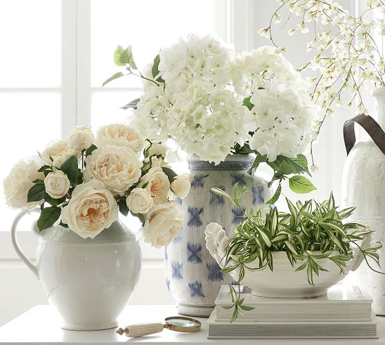 Pottery Barn ChatGPT ad — Faux White Flowers