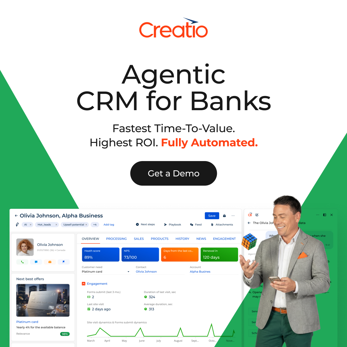 CREATIO AMERICAS Inc ChatGPT ad — New Era CRM for Banking in Email Marketing & CRM