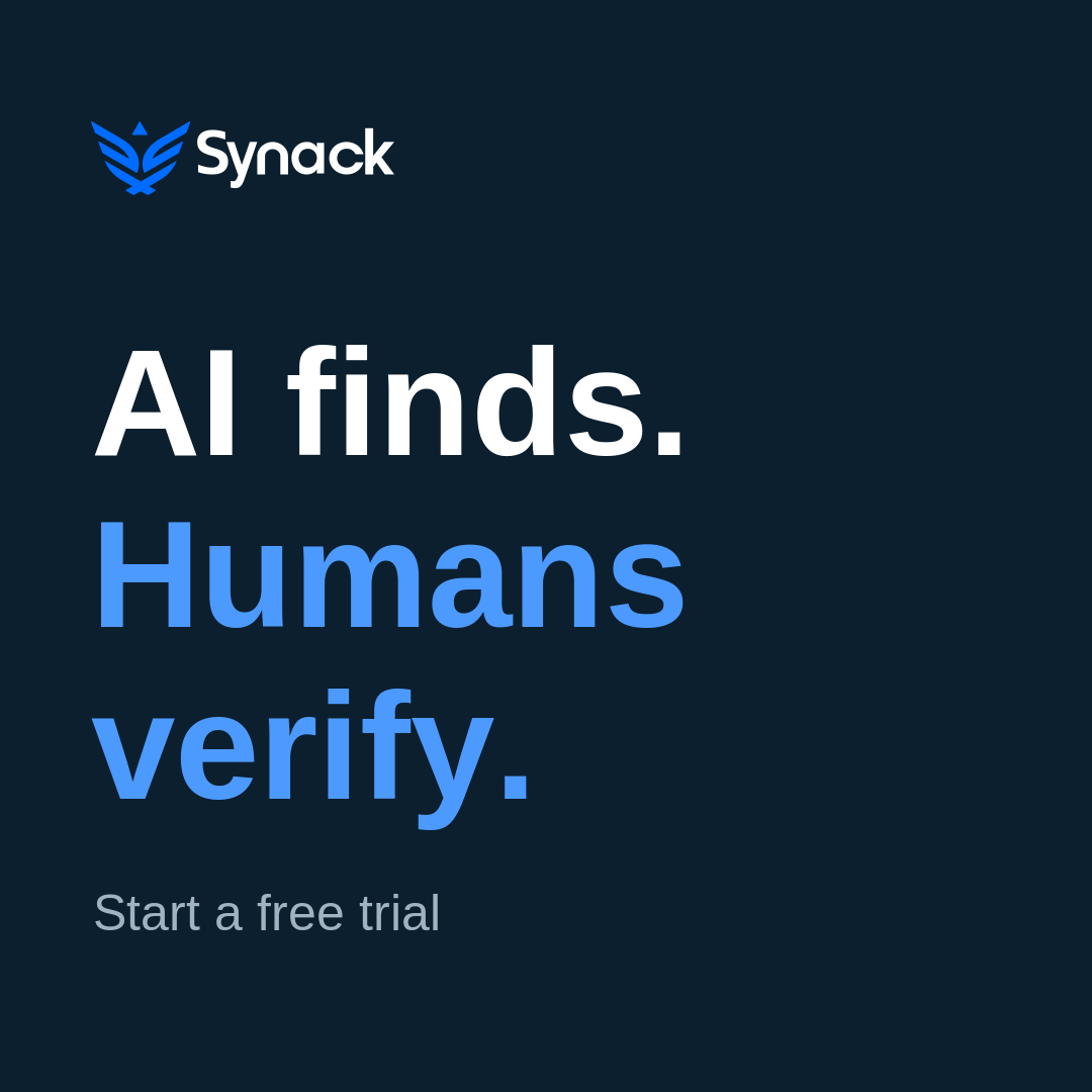 Synack ChatGPT ad — AI Tests, Humans Verify