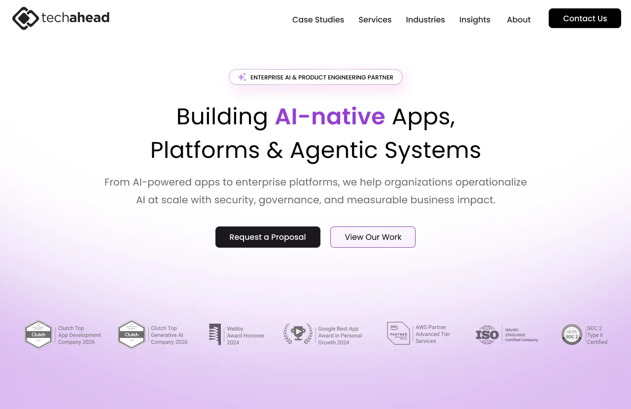 TechAhead Inc ChatGPT ad — Build AI-Native App & Enterprise Software