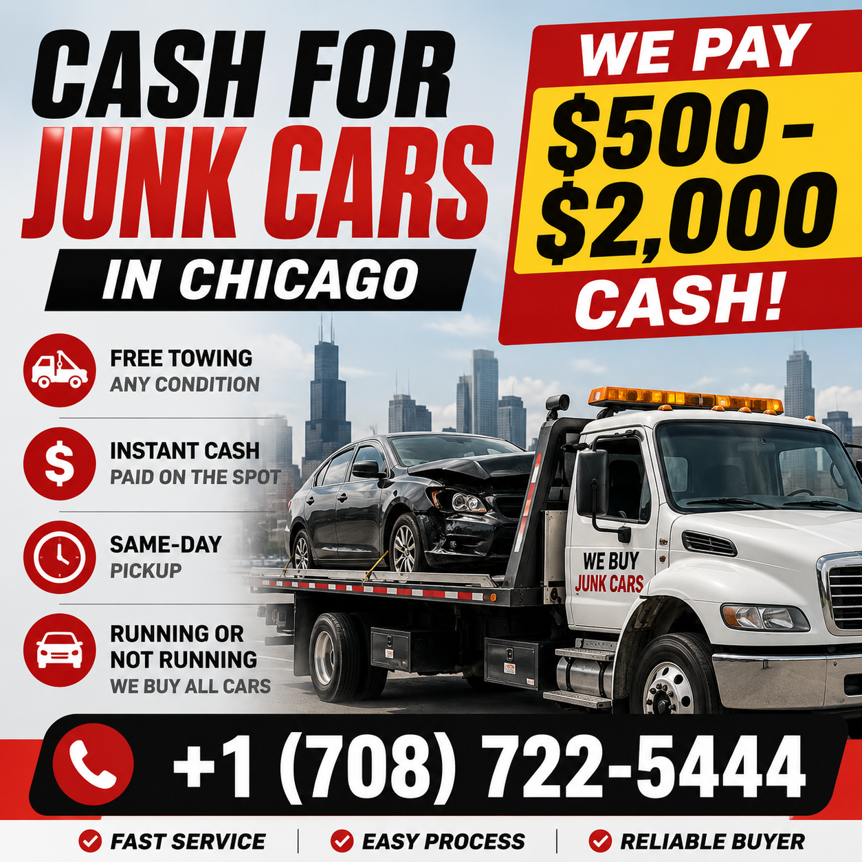 A&M STORAGE AND TOWING INC ChatGPT ad — Cash For Junk Cars in Chicago. in Dumpster Rental & Junk Removal Services