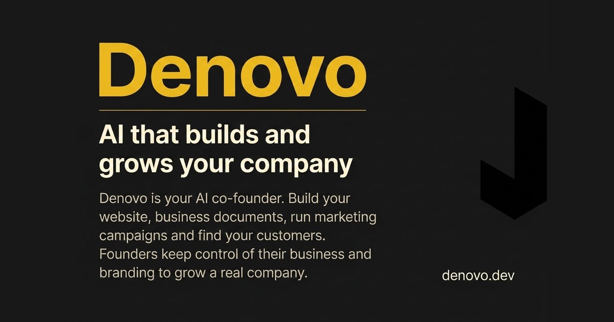 Denovo Operating AI ChatGPT ad — Turn Your Idea Into a Business