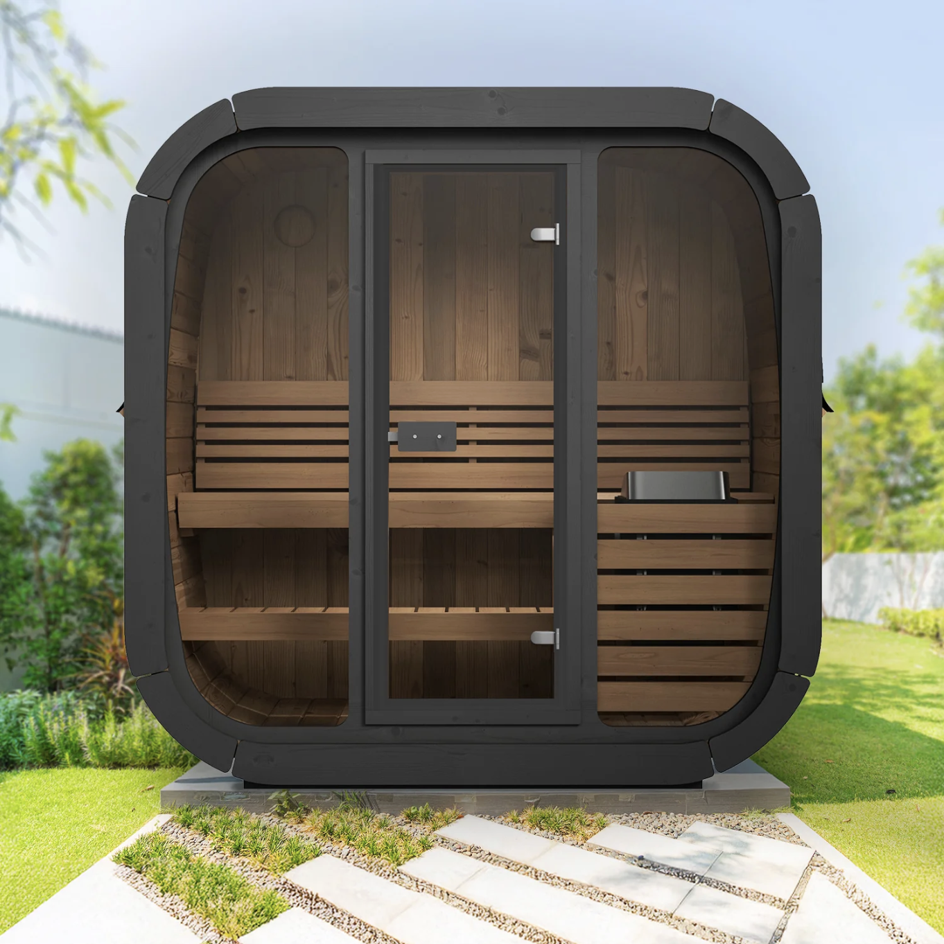 SaunaKits.com ChatGPT ad — SaunaLife CL4G 3 Person Cube Series Sauna