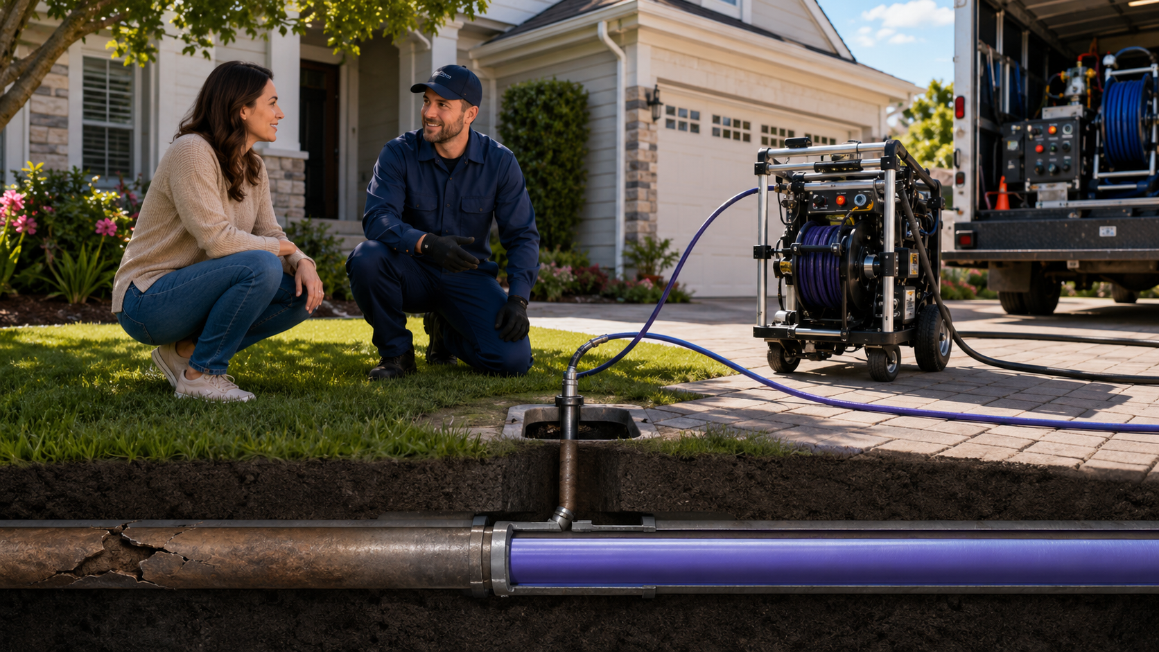 Guaranteed Service ChatGPT ad — Trenchless Sewer Repair. No Dig!