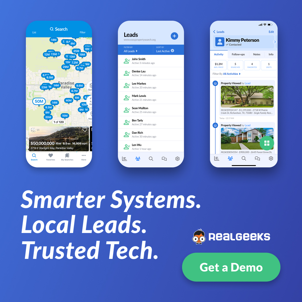 Real Geeks, LLC ChatGPT ad — Real Estate CRM Built to Close More Deals in Email Marketing & CRM