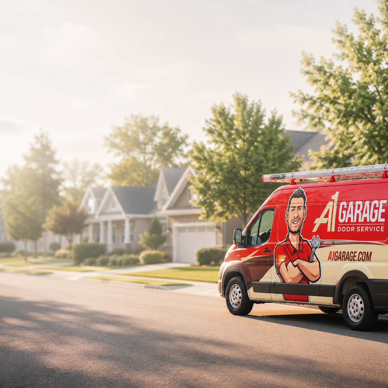 A1 Garage Door Service ChatGPT ad — Repair or Replace? We Can Help