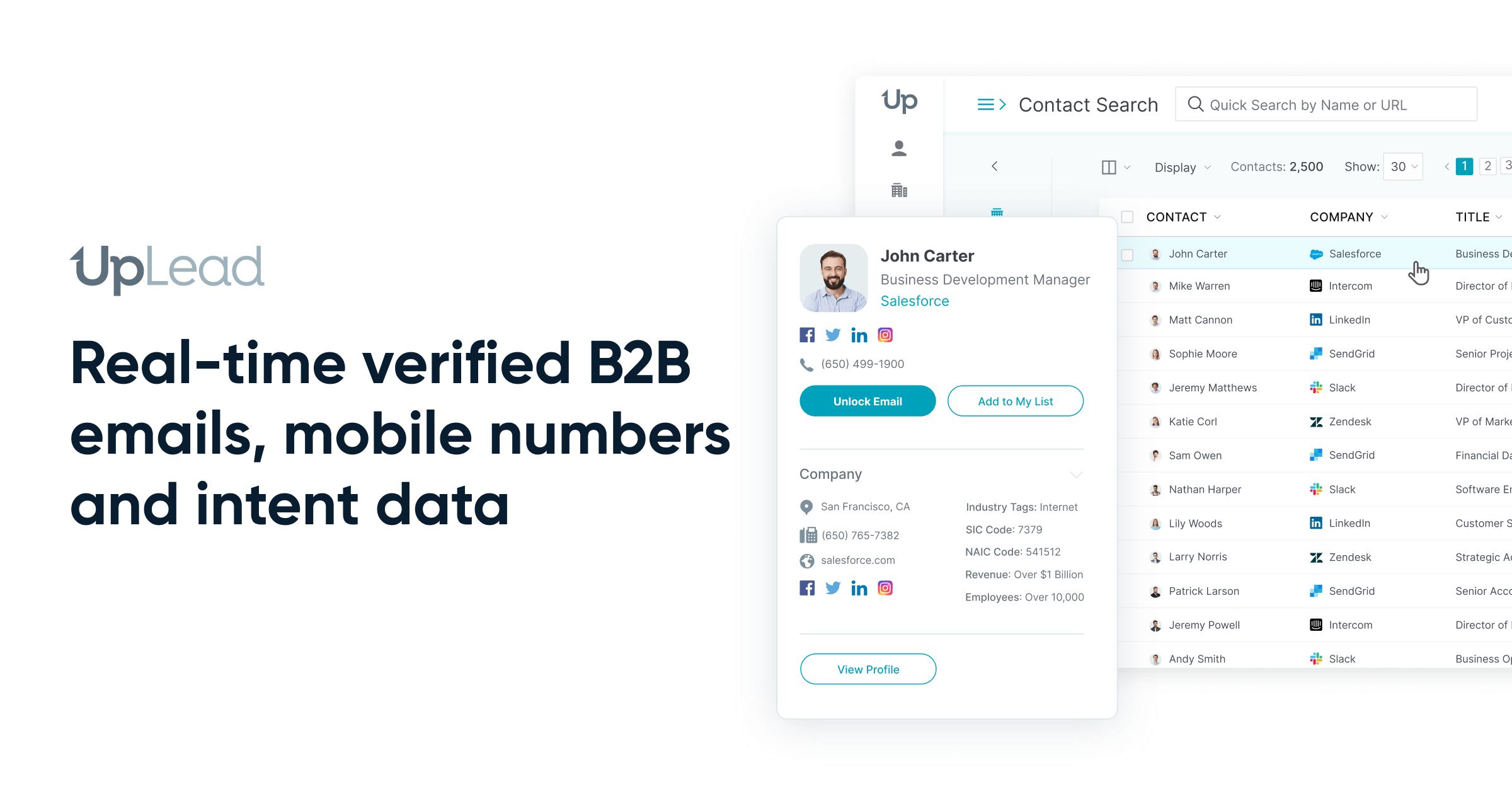UpLead LLC ChatGPT ad — UpLead: B2B Database & Contact Data Provider