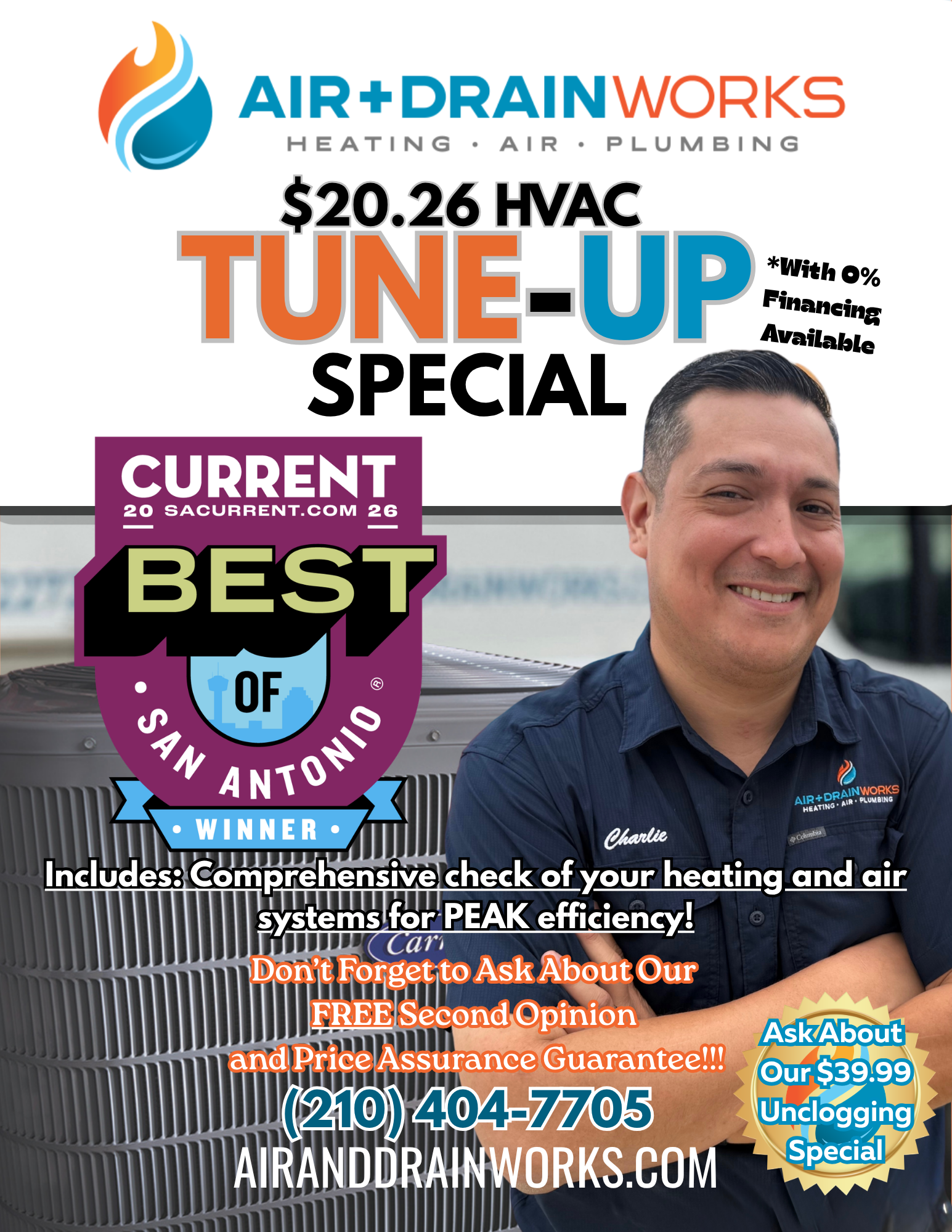 book.drainworkstx.com ChatGPT ad — Air & Drain Works: Voted #1 in San Antonio! in Bathtub, Tile & Countertop Refinishing Services