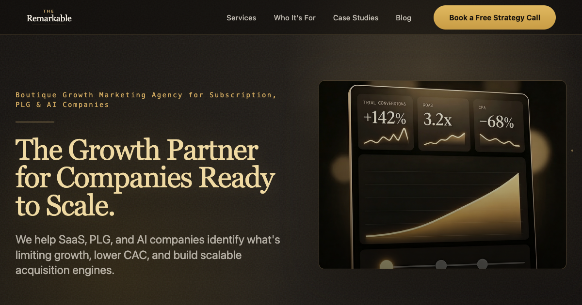 The Remarkable Agency ChatGPT ad — Paid Growth Agency for SaaS