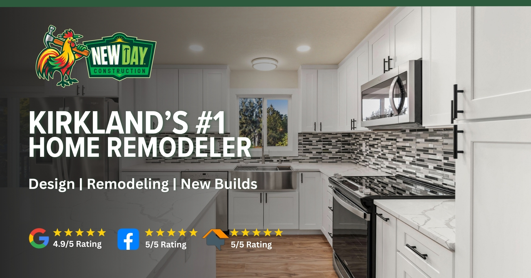 New Day Construction ChatGPT ad — Kitchen, Bath &amp; Home Remodeling