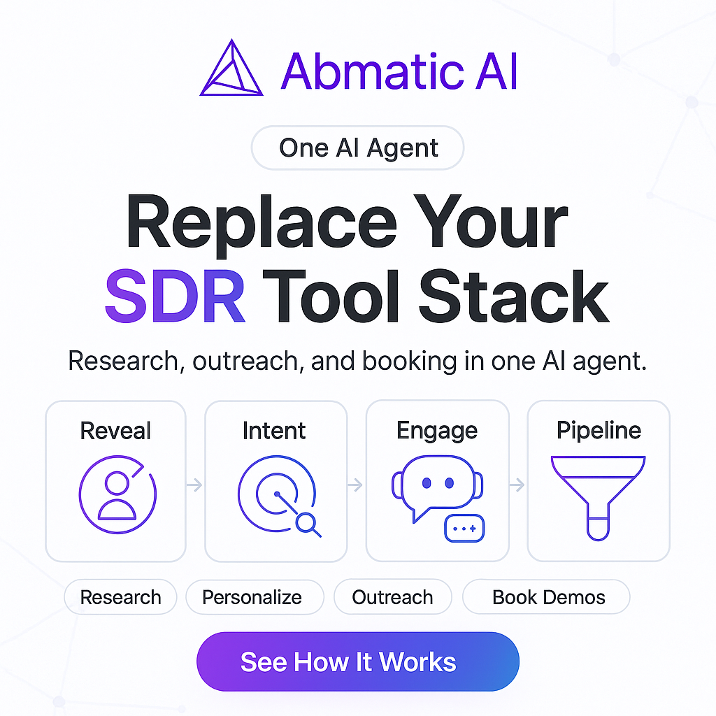 Abmatic AI ChatGPT ad — AI outreach that books demos in SaaS & Productivity